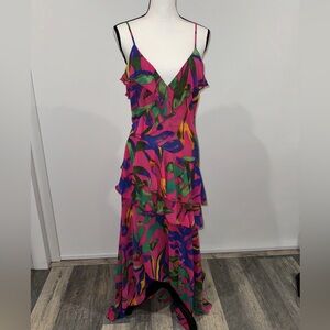 Tropical print chiffon long maxi size medium